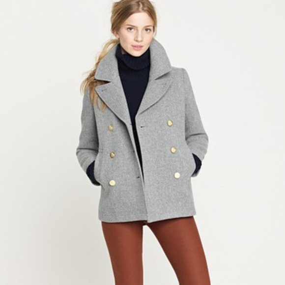 J. Crew Jackets & Blazers - J. Crew Stadium Cloth Gray Majesty Wool Pea Coat 6